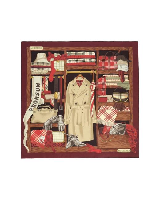 Silky Scarves Burberry de color Red