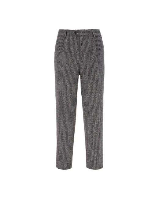 Etro Slim-Fit Hose Aus Wollmischung in Gray für Herren