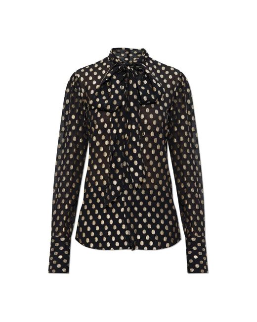 DSquared² Overhemden ,Zwart ,Leer Shirt Met Lurex-Draad in het Black