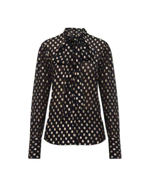 DSquared² Overhemden ,Zwart ,Leer Shirt Met Lurex-Draad in het Black