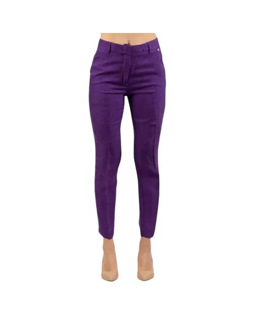 Liu Jo Purple Slim-Fit Trousers
