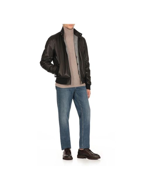 Stewart Black Leather Jackets for men
