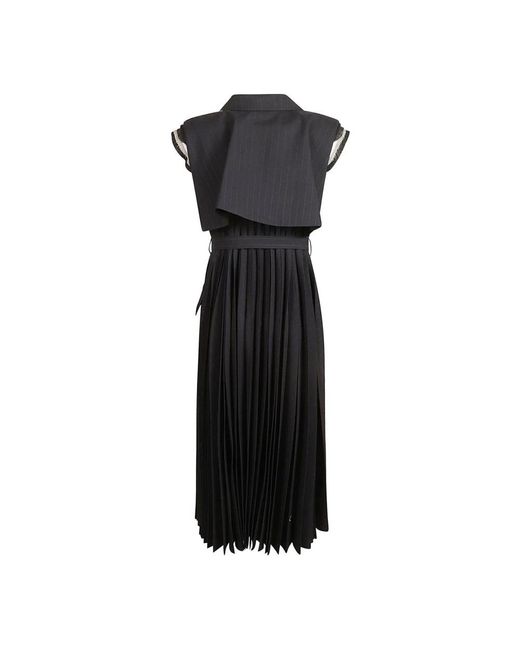 Sacai Black Midi Dresses