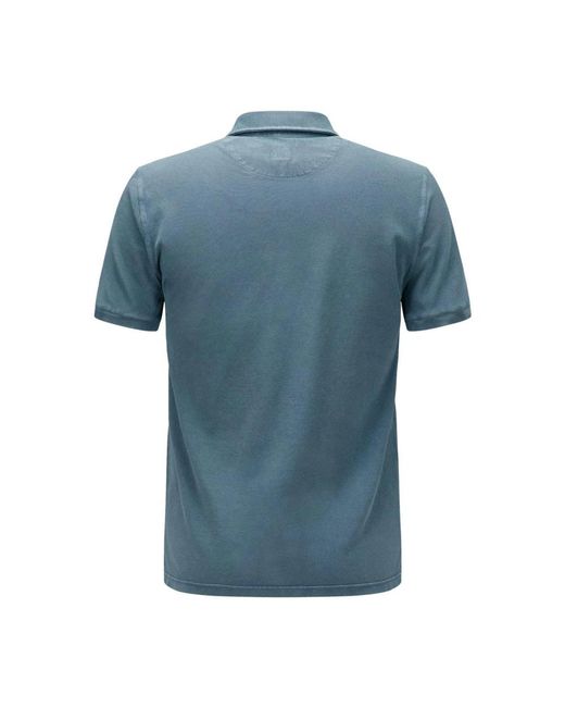 Fedeli Tops ,Blauw ,Katoen Piqué Polo Shirt Met Korte Mouwen in het Blue voor heren