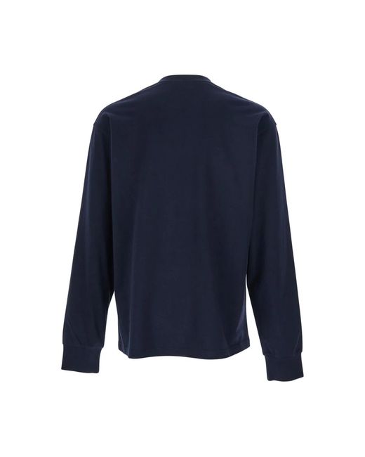 Givenchy Tops ,Blauw ,Katoen T-Shirt Met Lange Mouwen in het Blue voor heren