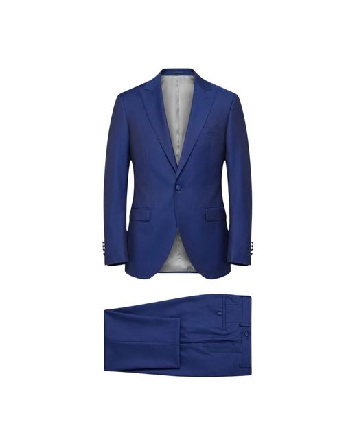Paoloni Blue Single Breasted Suits for men