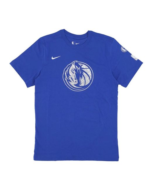 Nike Fitness ,Blauw ,Katoen Nba Logo Essential Tee in het Blue voor heren