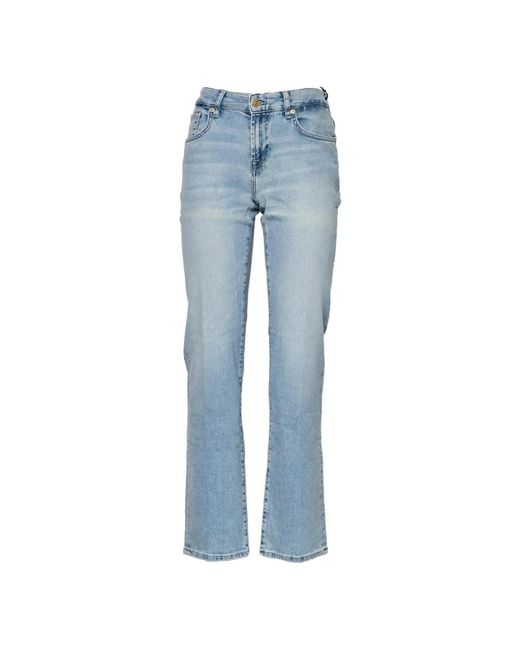 7 For All Mankind Blue Straight Fit Jeans