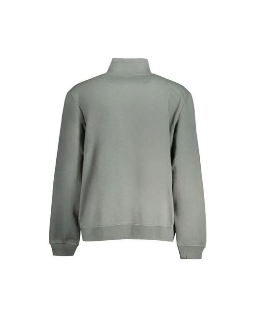 Felpa con zip ricamata regular fit di Napapijri in Gray da Uomo