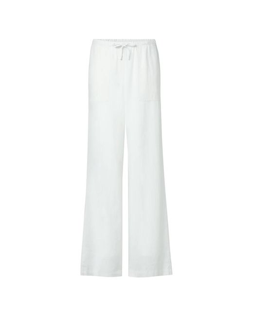 Pantalón ancho de lino Comma, de color White