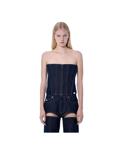 Jean Paul Gaultier Blue Sleeveless Tops