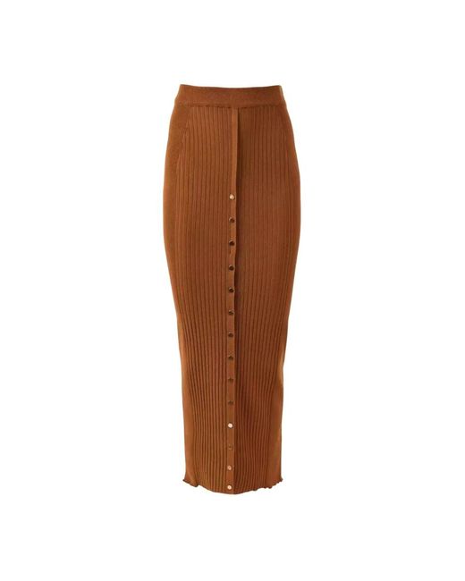 Rabanne Rokken ,Bruin ,Bruine Maxi Gebreide Rok in het Brown