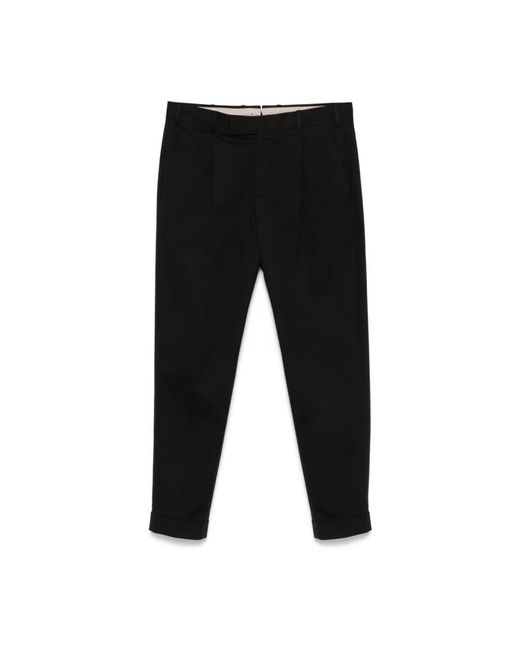 PT Torino Black Cropped Trousers for men