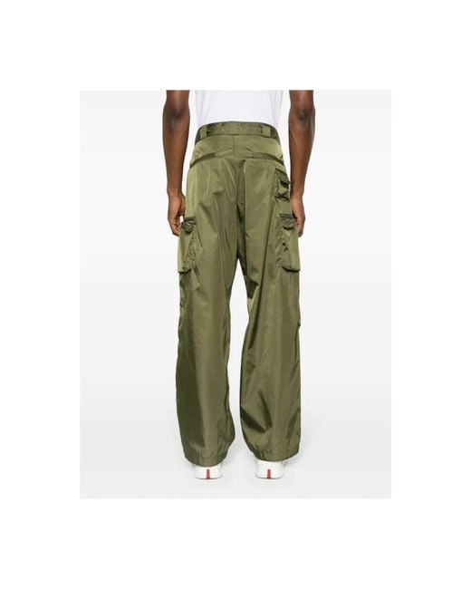 Prada Green Straight Trousers for men