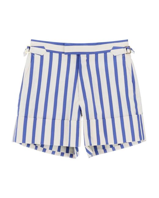 Pantalones cortos de algodón a rayas con tirantes ajustables Vivienne Westwood de color Blue