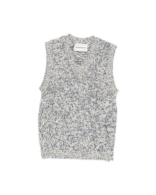 Amaranto Gray Sleeveless Jumpers for men