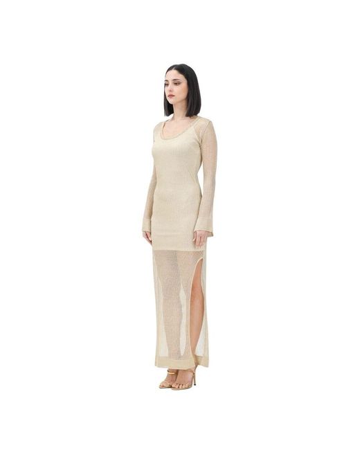 SIMONA CORSELLINI White Langes Goldkleid Zeitgenössischer Charme