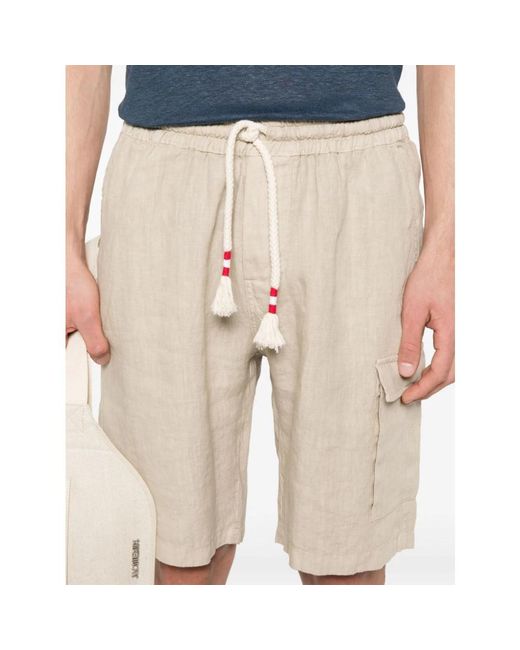 Mc2 Saint Barth Leinen shorts mit taschen in Natural für Herren