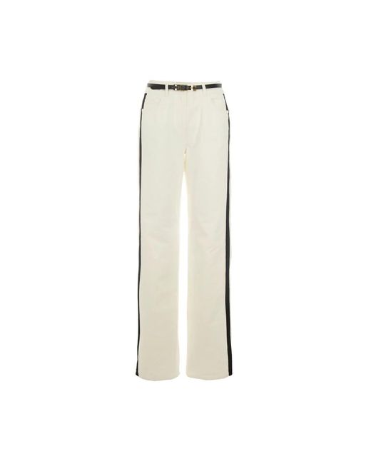 Elisabetta Franchi Natural Straight Trousers
