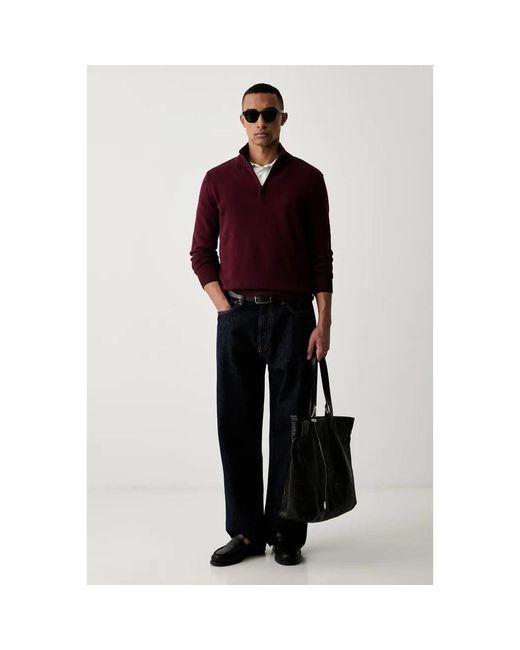 Emporio Armani Half-Zip Pullover in het Red voor heren