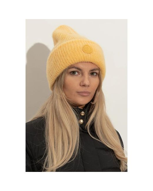 Moncler Yellow Kappe Mit Logopatch