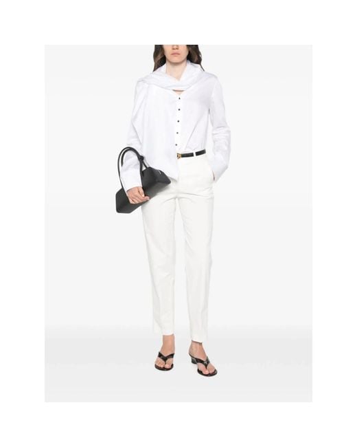 Peserico White Straight Trousers