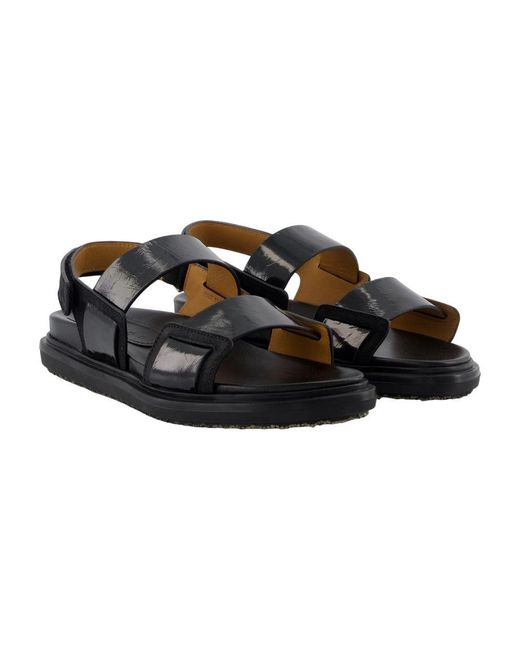 Marni Black Flat Sandals