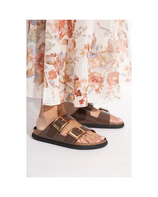 Birkenstock Brown Sliders
