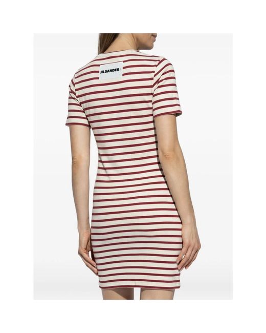 Jil Sander Red Short Dresses