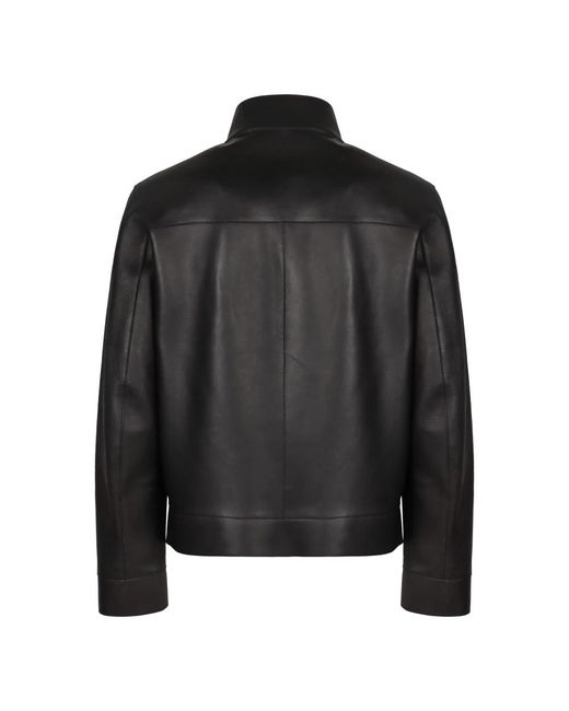 EMPORIO ARMANI / ジャケット/--/レザー/BLK Emporio Armani Men's Black Leather Jackets