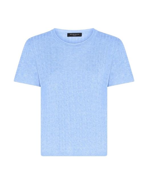 Bruuns Bazaar Tops ,Blauw ,Denim Anemone Bbglenda Knit in het Blue