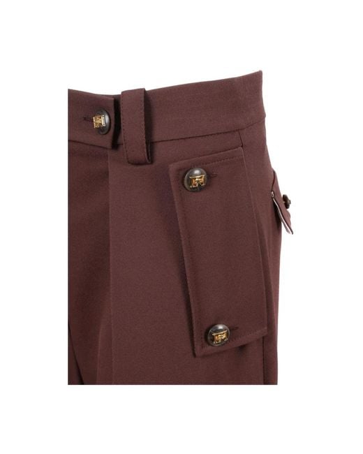 Elisabetta Franchi Brown Straight Trousers