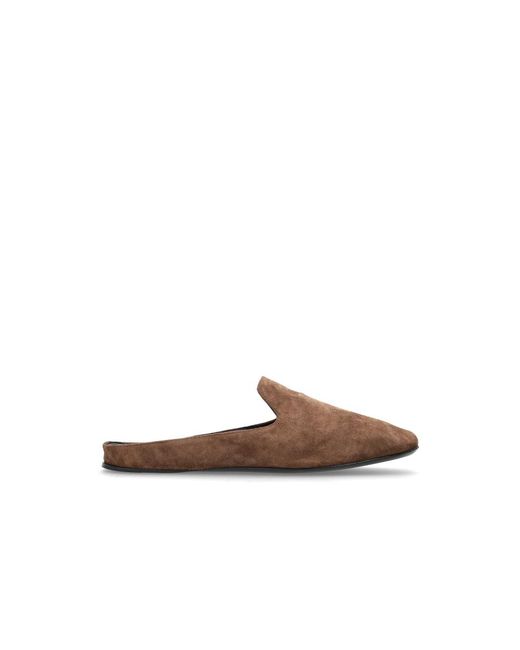 Max Mara Tessile Suede Slides in het Brown