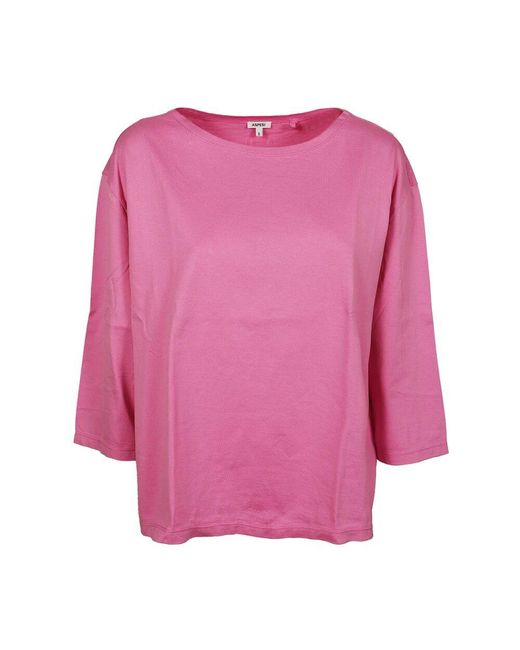 Aspesi Purple Rosa Bootshalsausschnitt-Top