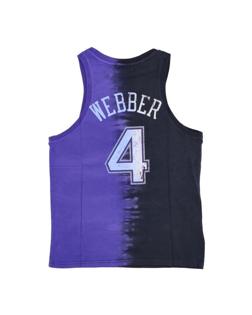 Mitchell & Ness Fitness ,Veelkleurig ,Katoen Nba Tie Dye Tank Chris Webber in het Blue voor heren