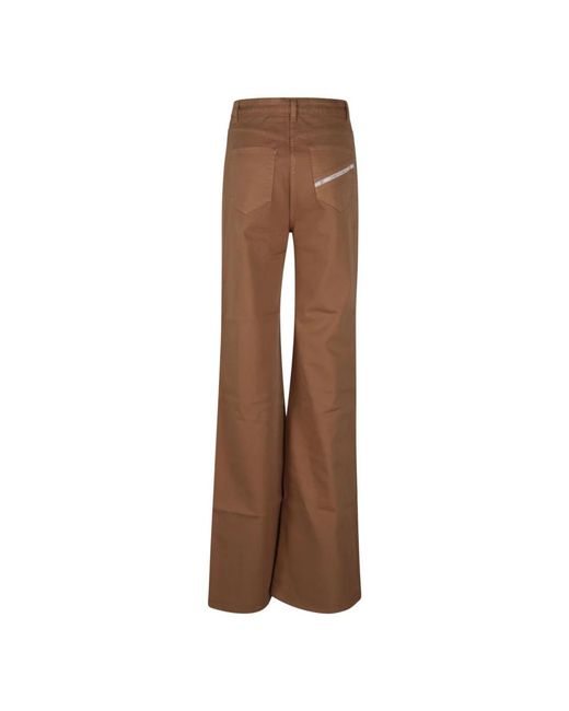 Elisabetta Franchi Brown Wide Jeans