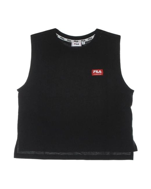 Fila Black Sleeveless Tops