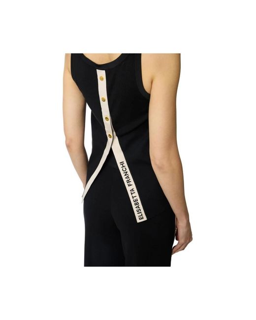Elisabetta Franchi Black Sleeveless Tops