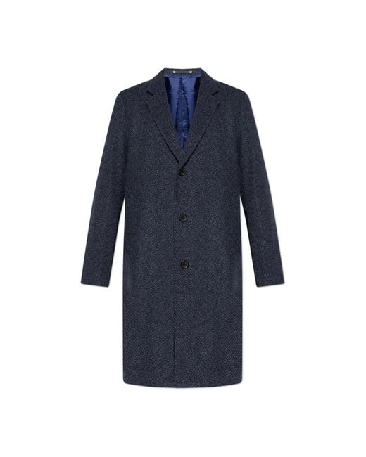 Paul Smith Single-Breasted Coats in het Blue voor heren