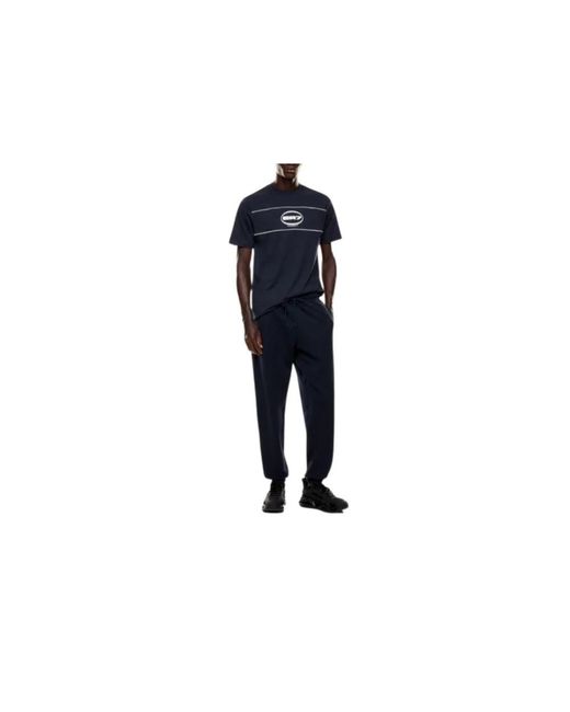 EA7 Broeken ,Blauw ,Leer Slim Fit Broeken in het Blue voor heren