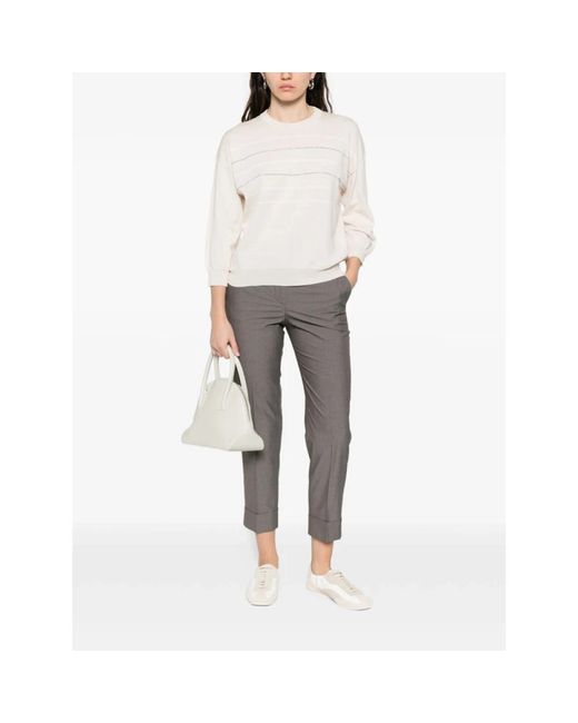 Peserico Gray Cropped Trousers