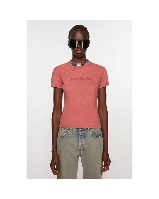 Acne T-Shirts in het Pink