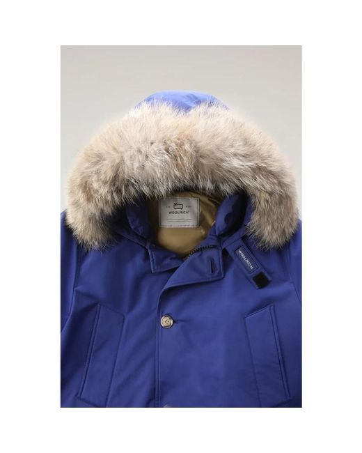 Woolrich Blue Arctic Anorak With Detachable Fur for men