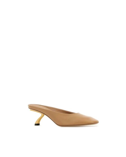 Ferragamo Natural Heeled Mules