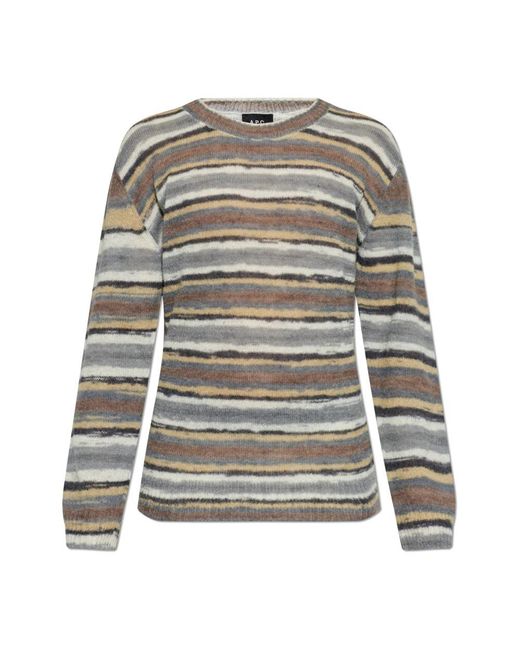 A.P.C. Gestreifter Pullover in Gray für Herren