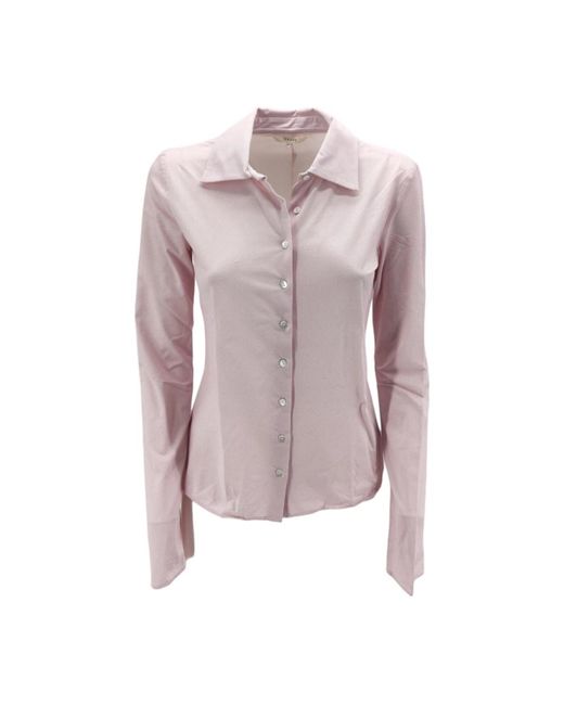 Xacus Overhemden ,Roze ,Leer Micro Pied De Poule Slim Fit Overhemd Met Lange Mouwen in het Pink
