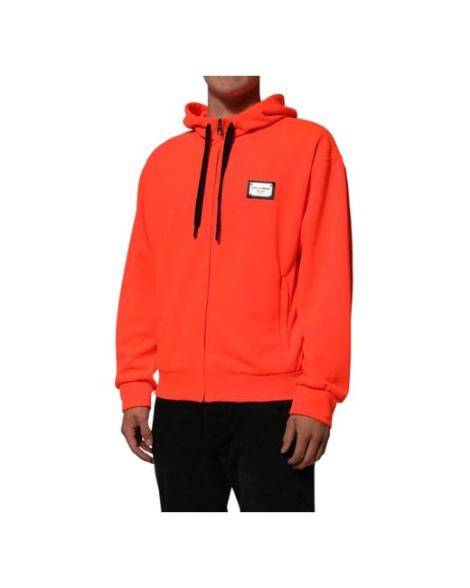 Dolce & Gabbana Red Zip-Throughs for men