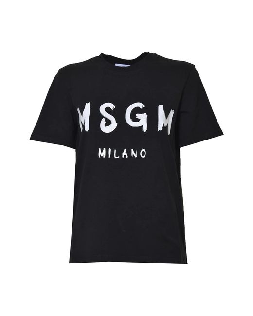 Camisetas y polos negros con estampado de logo MSGM de color Black