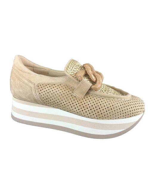 Softwaves Schoenen ,Bruin ,Klassieke Mocassin Schoenen in het Natural