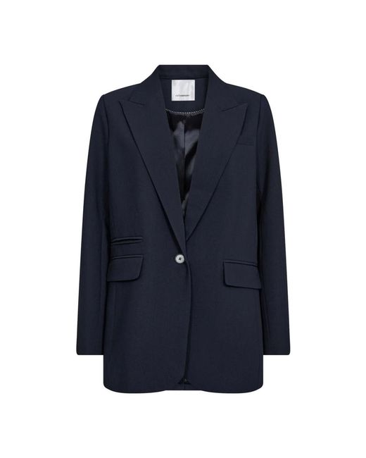 co'couture Jassen ,Blauw ,Leer Vola Cc Single Oversize Blazer in het Blue